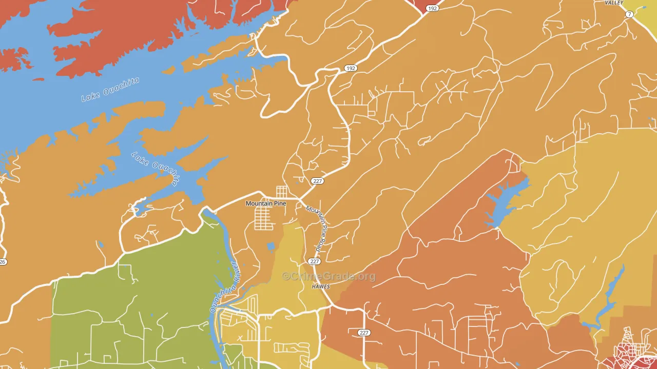 Mountain Pine, AR Map of Assault Rates