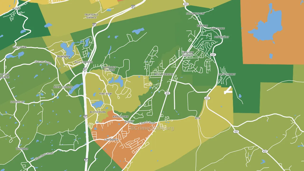 Mountain Top, PA Map of Assault Rates