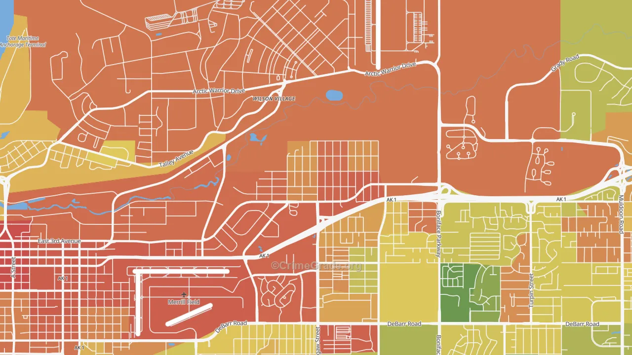 Mountain View, Anchorage, AK Map of Assault Rates