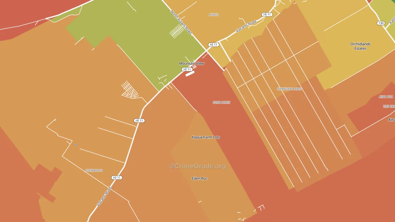 Mountain View, HI Map of Assault Rates