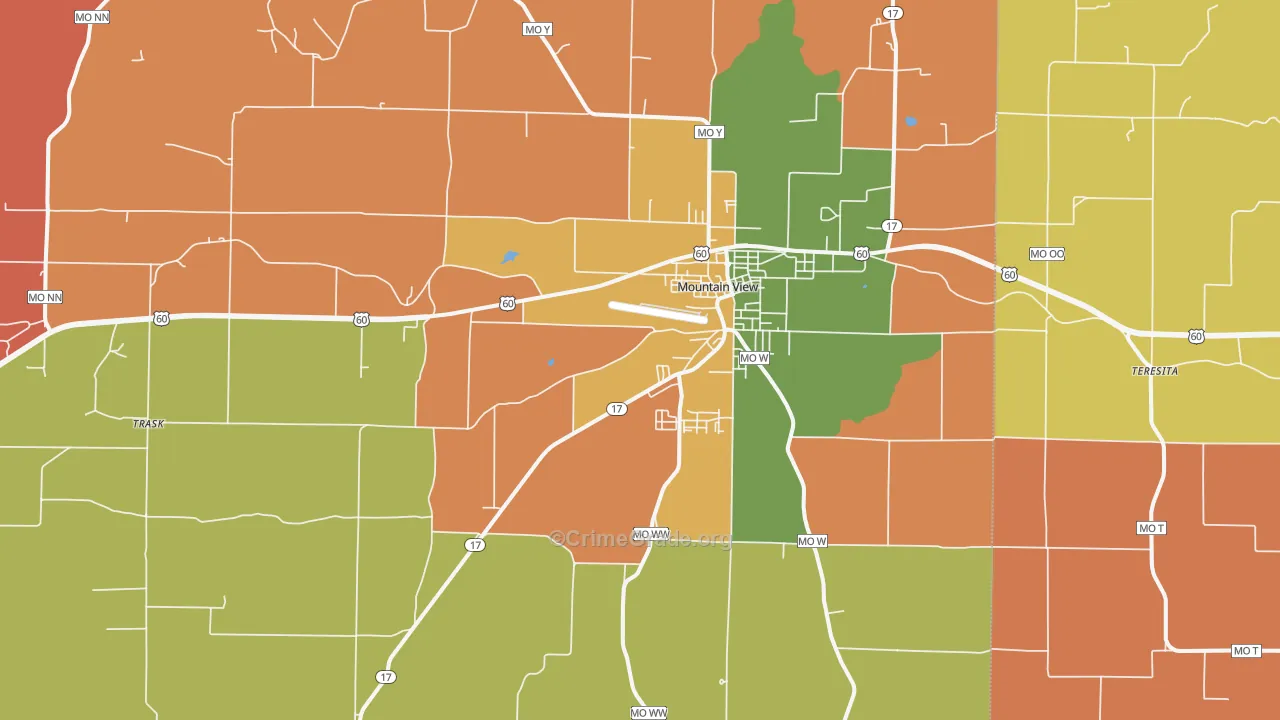 Mountain View, MO Map of Assault Rates