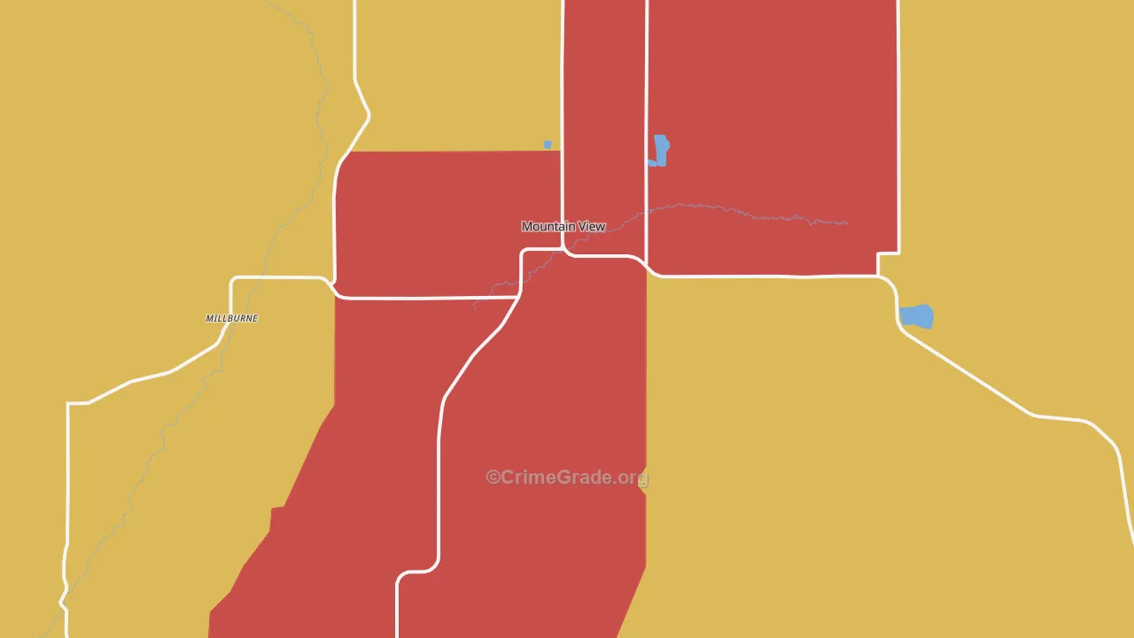 Mountain View, WY Map of Assault Rates