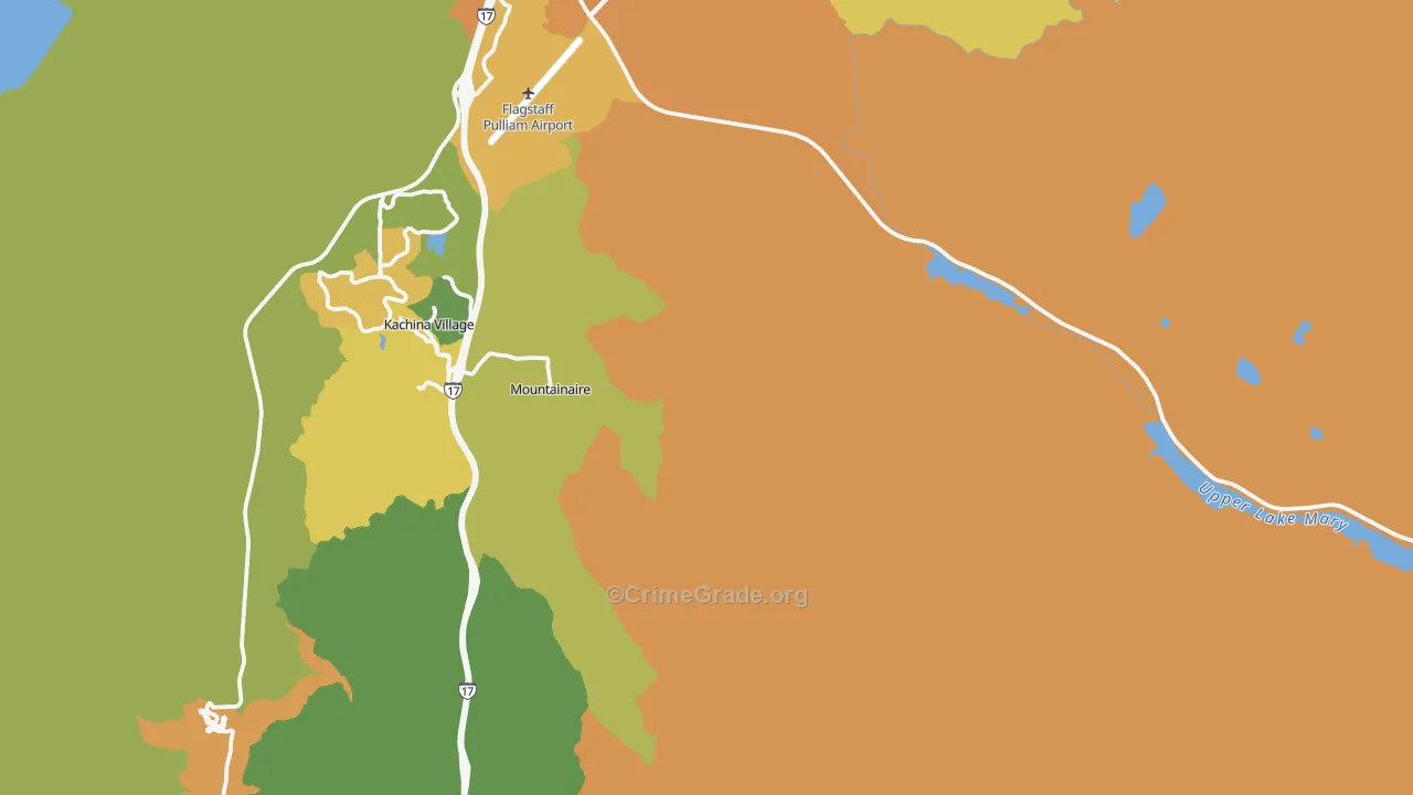 Mountainaire, AZ Map of Assault Rates