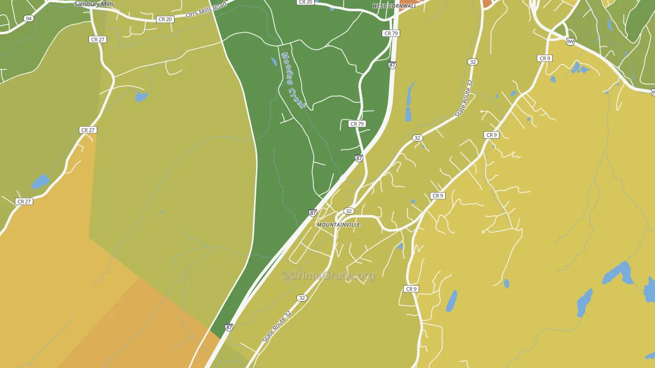 Mountainville, NY Map of Assault Rates