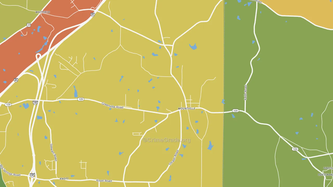 Mountville, GA Map of Assault Rates