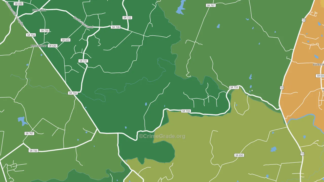 Mountville, VA Map of Assault Rates