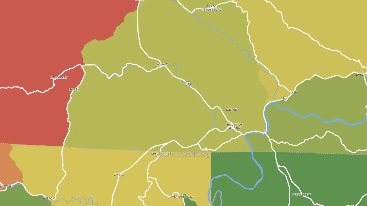 Mouth Of Wilson, VA Map of Assault Rates