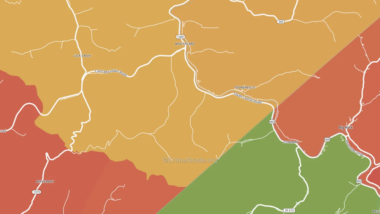 Mouthcard, KY Map of Assault Rates
