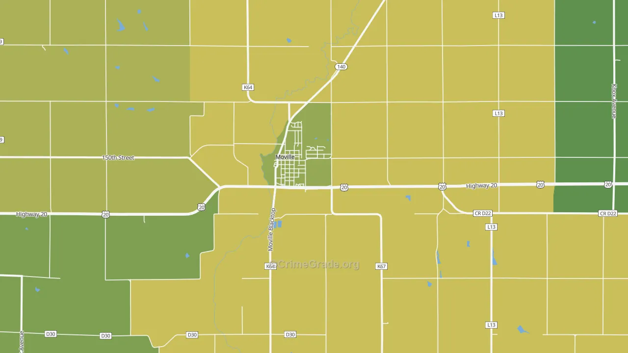 Moville, IA Map of Assault Rates