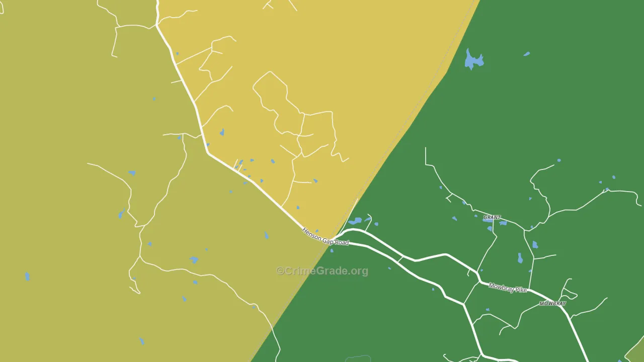 Mowbray, TN Map of Assault Rates