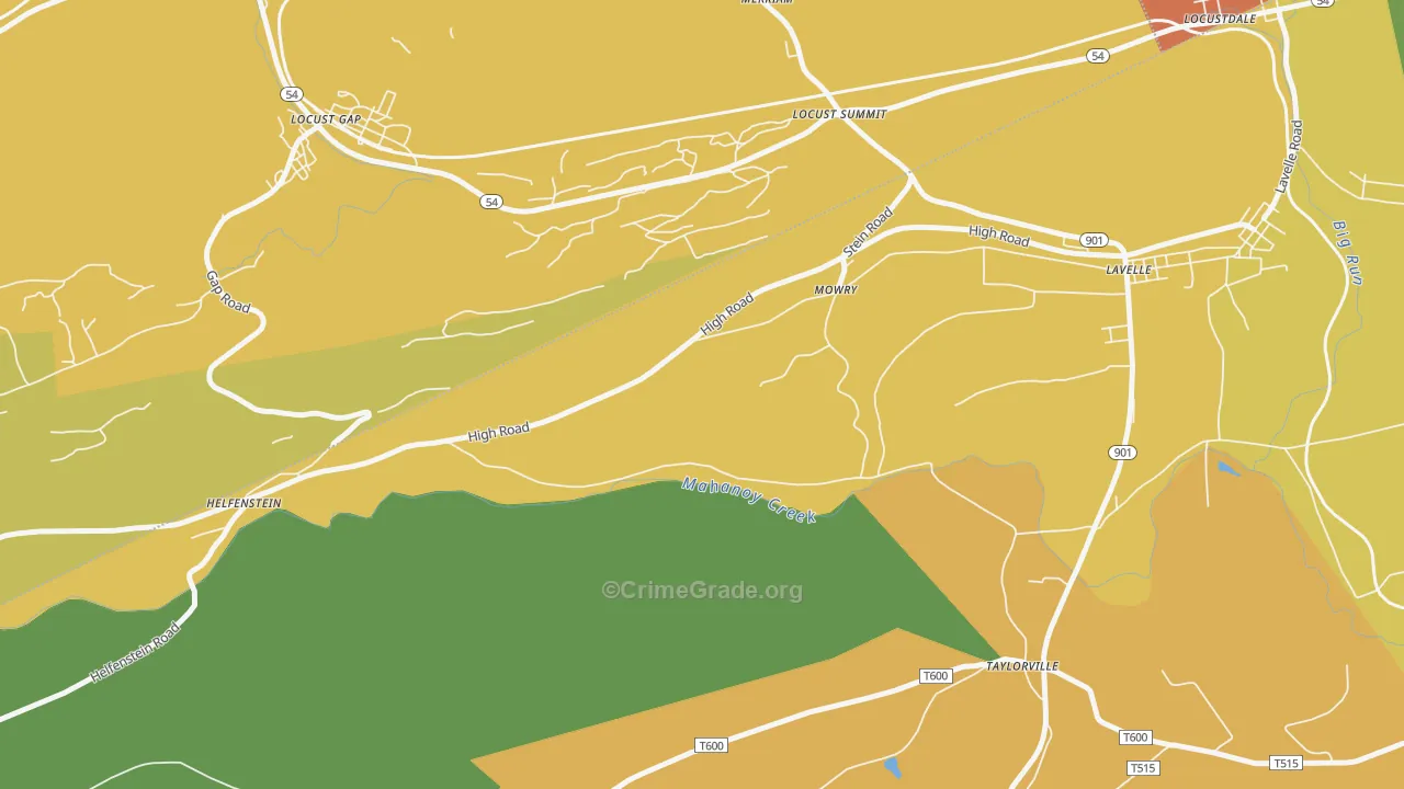 Mowry, PA Map of Assault Rates