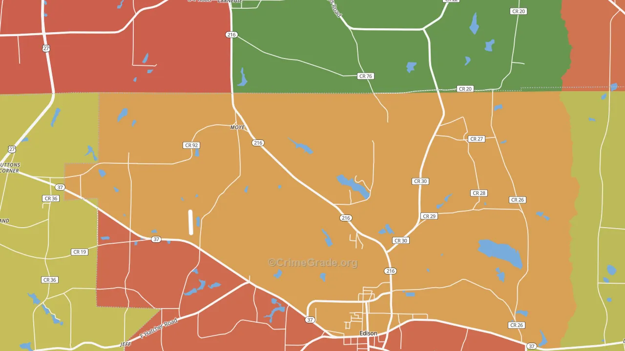 Moye, GA Map of Assault Rates