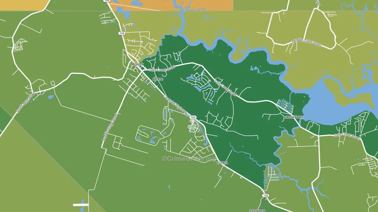 Moyock, NC Map of Assault Rates