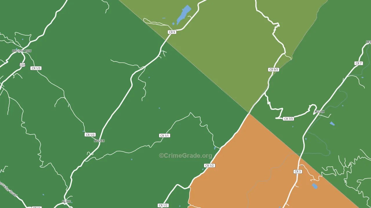 Mozer, WV Map of Assault Rates