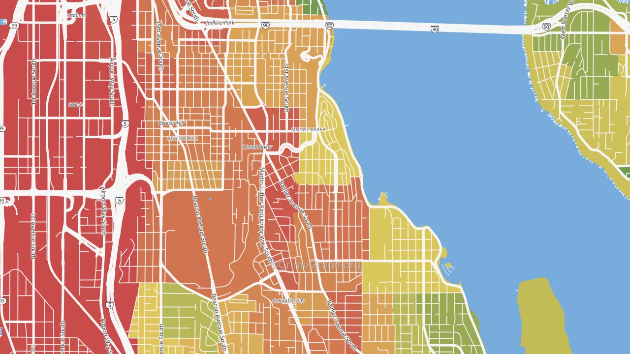 Mt. Baker, Seattle, WA Map of Assault Rates