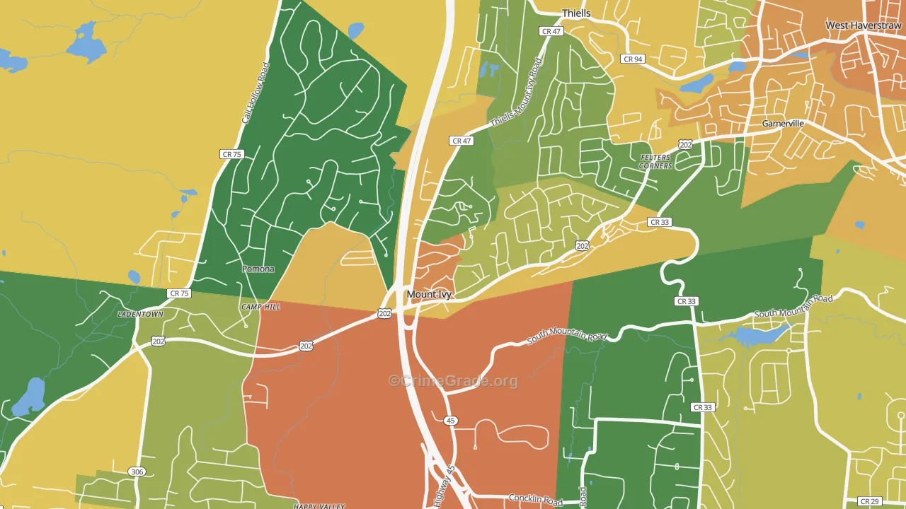 Mt Ivy, Pomona, NY Map of Assault Rates