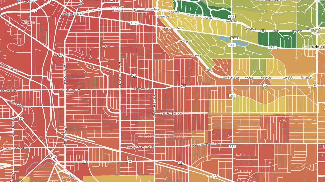 Mt Pleasant, Cleveland, OH Map of Assault Rates