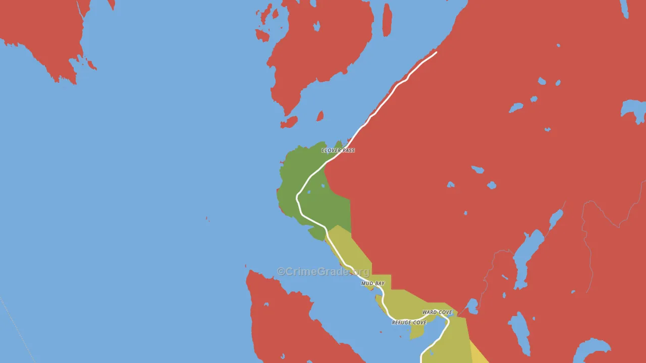 Mud Bay, AK Map of Assault Rates