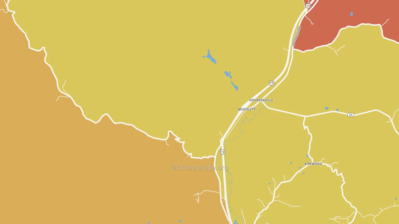 Muddlety, WV Map of Assault Rates