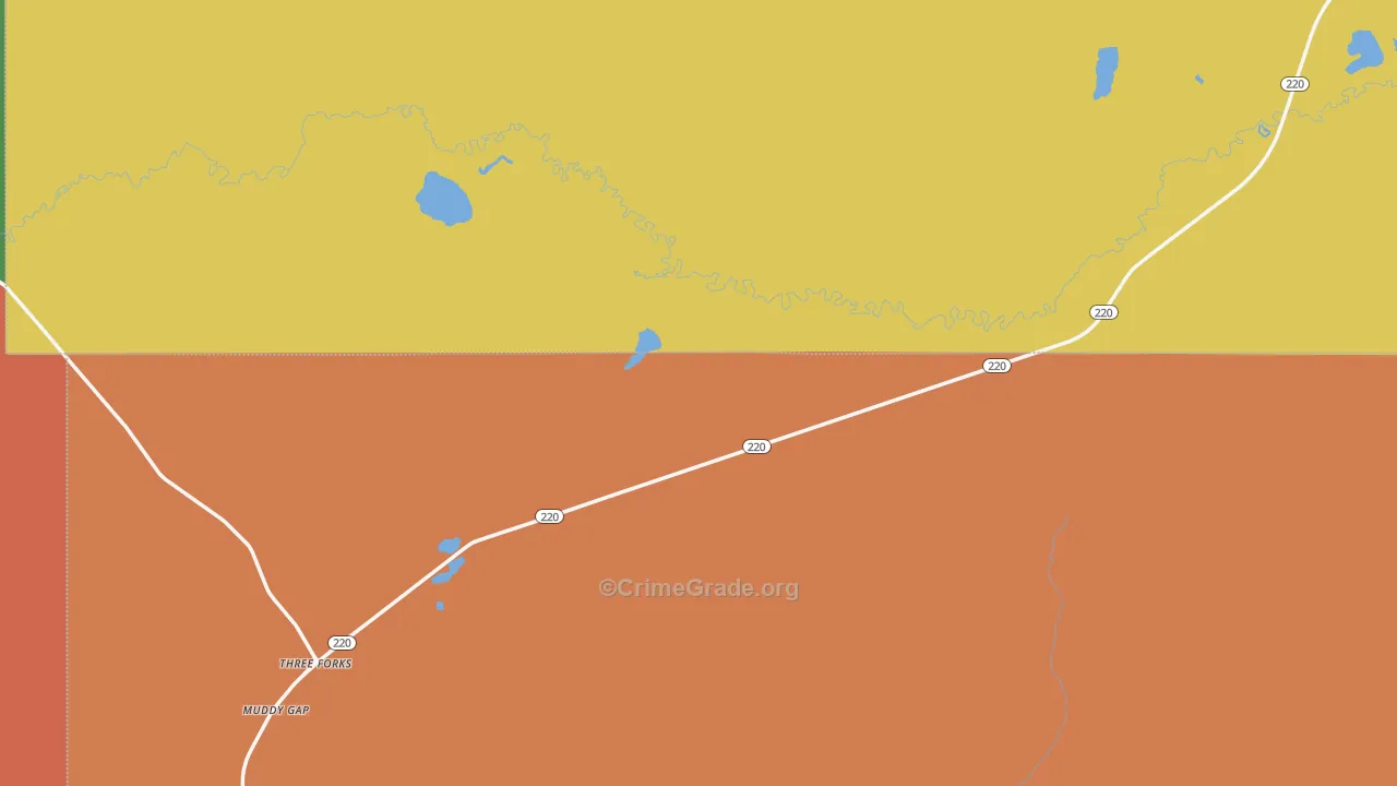 Muddy Gap, WY Map of Assault Rates