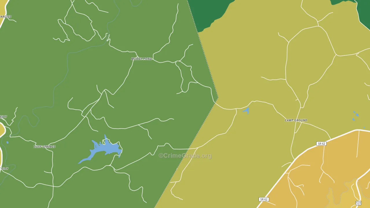 Muddy Pond, TN Map of Assault Rates