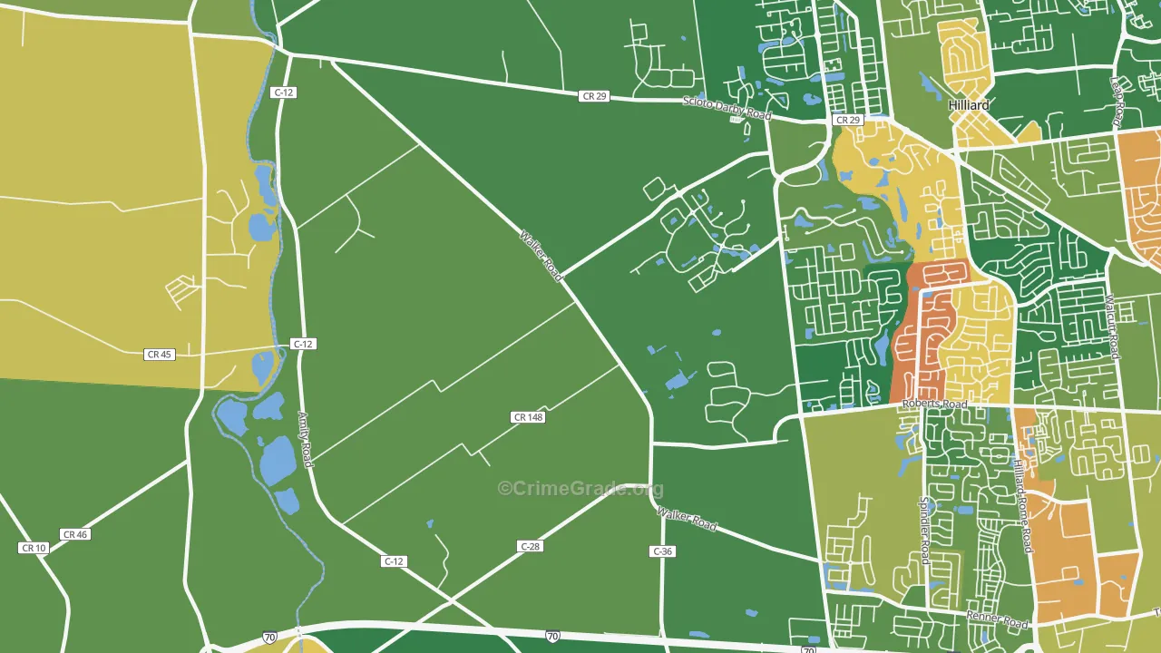 Mudsock, OH Map of Assault Rates