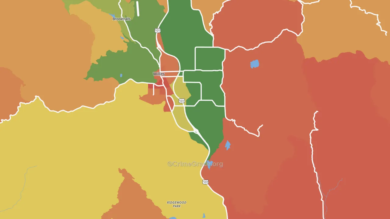 Muir, CA Map of Assault Rates