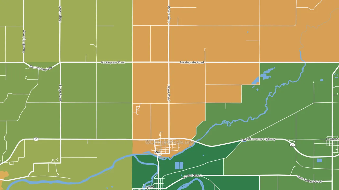 Muir, MI Map of Assault Rates