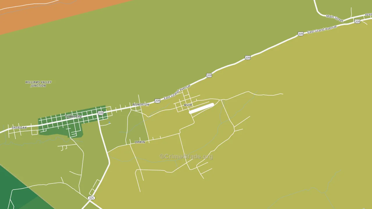 Muir, PA Map of Assault Rates