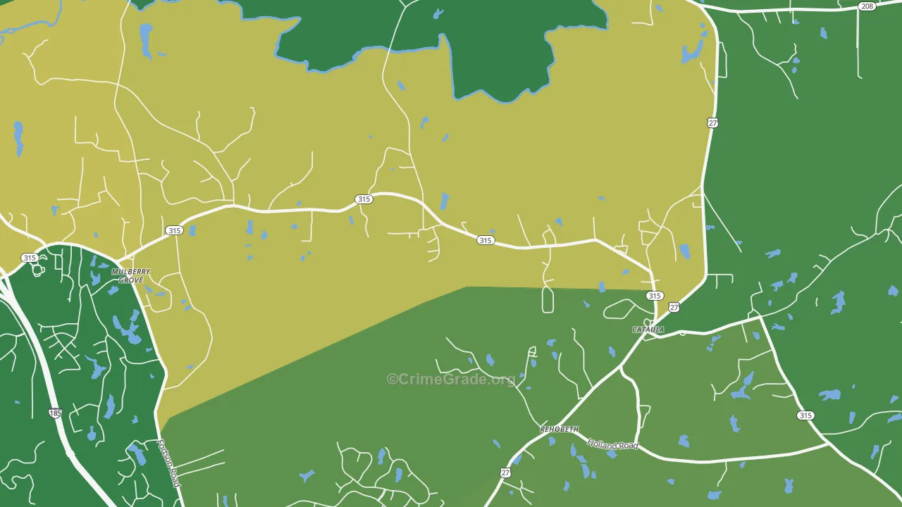Mulberry Grove, GA Map of Assault Rates