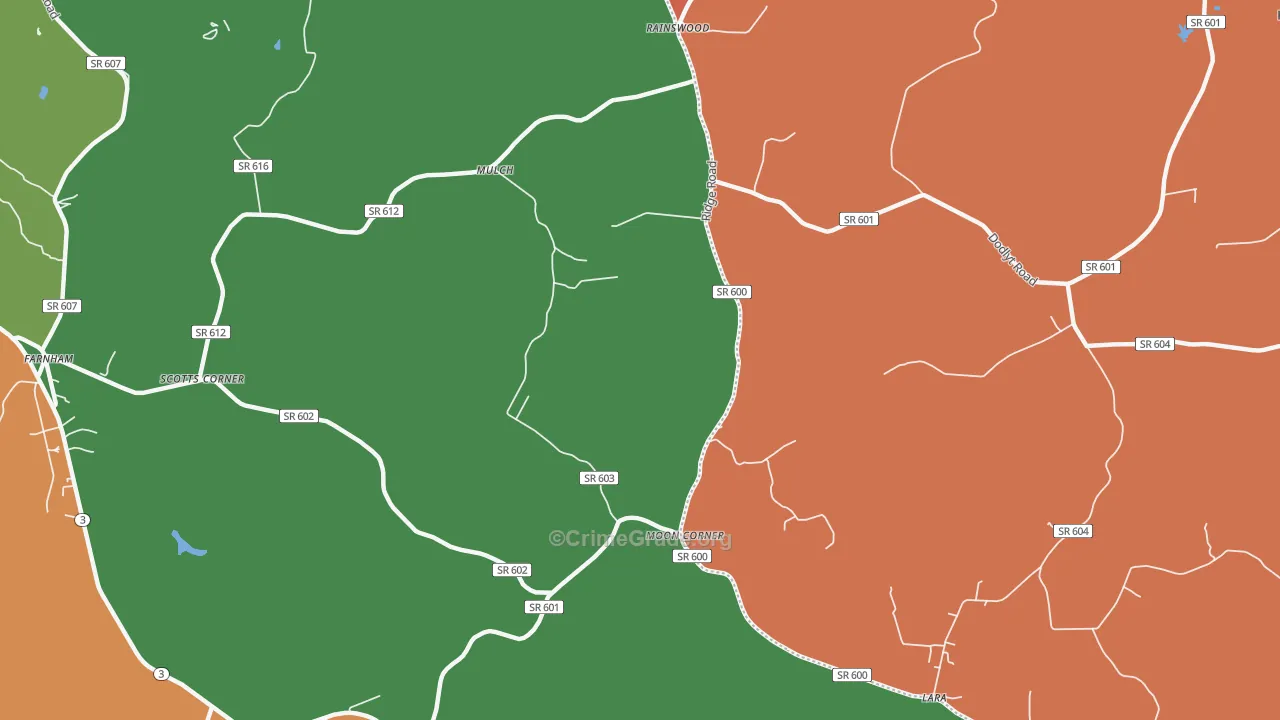 Mulch, VA Map of Assault Rates