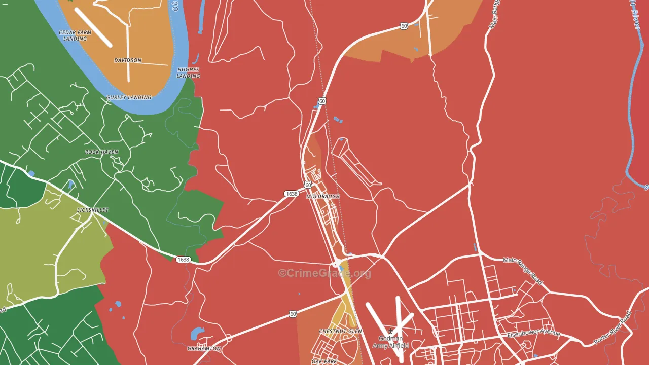 Muldraugh, KY Map of Assault Rates