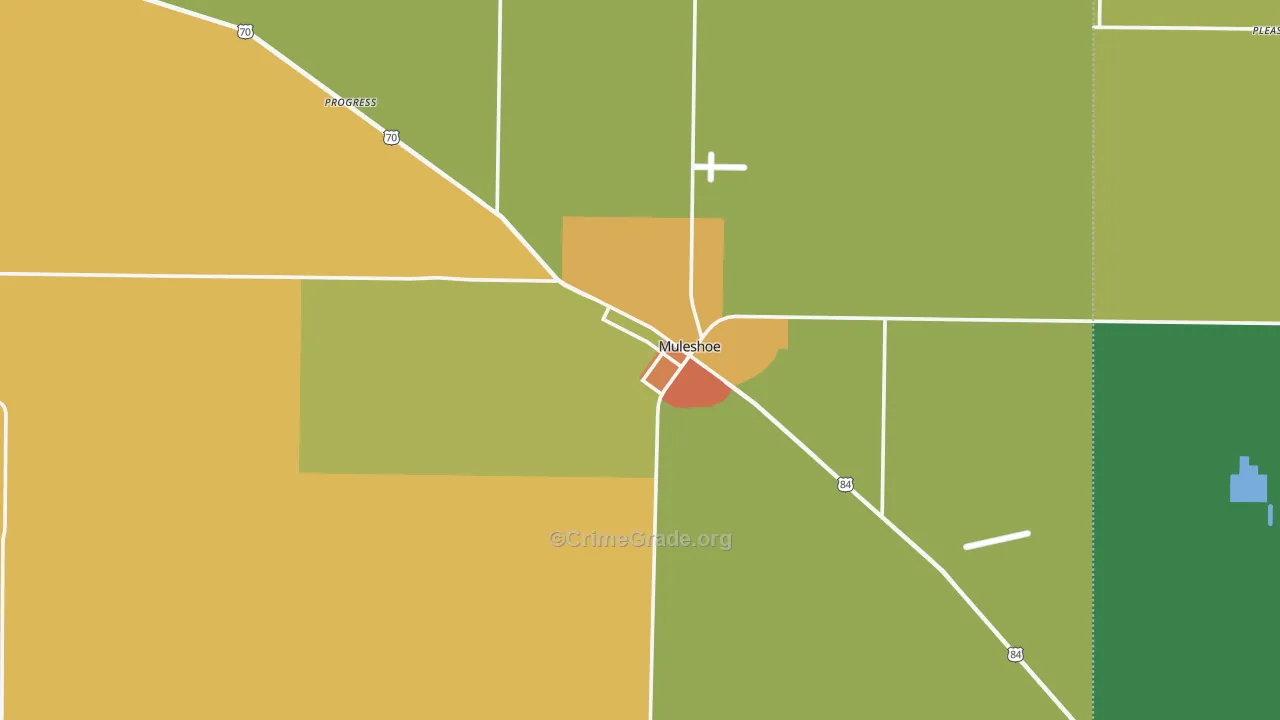 Muleshoe, TX Map of Assault Rates
