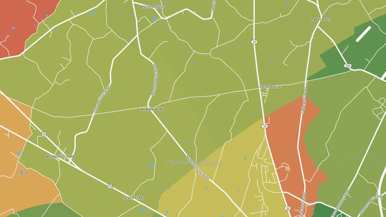 Mummasburg, PA Map of Assault Rates