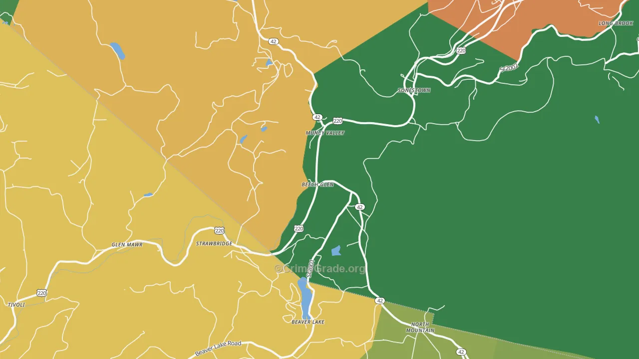Muncy Valley, PA Map of Assault Rates