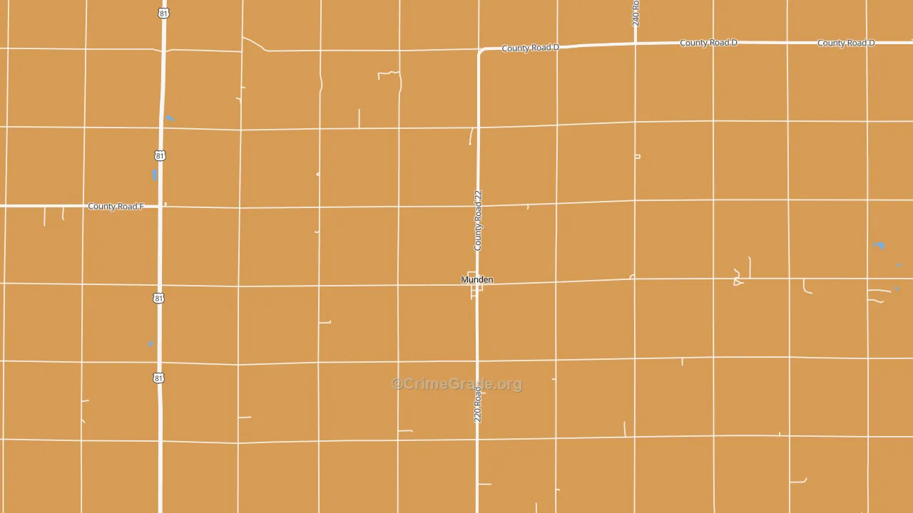 Munden, KS Map of Assault Rates