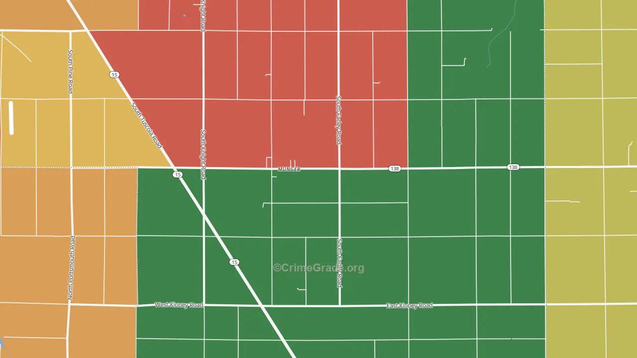 Munger, MI Map of Assault Rates