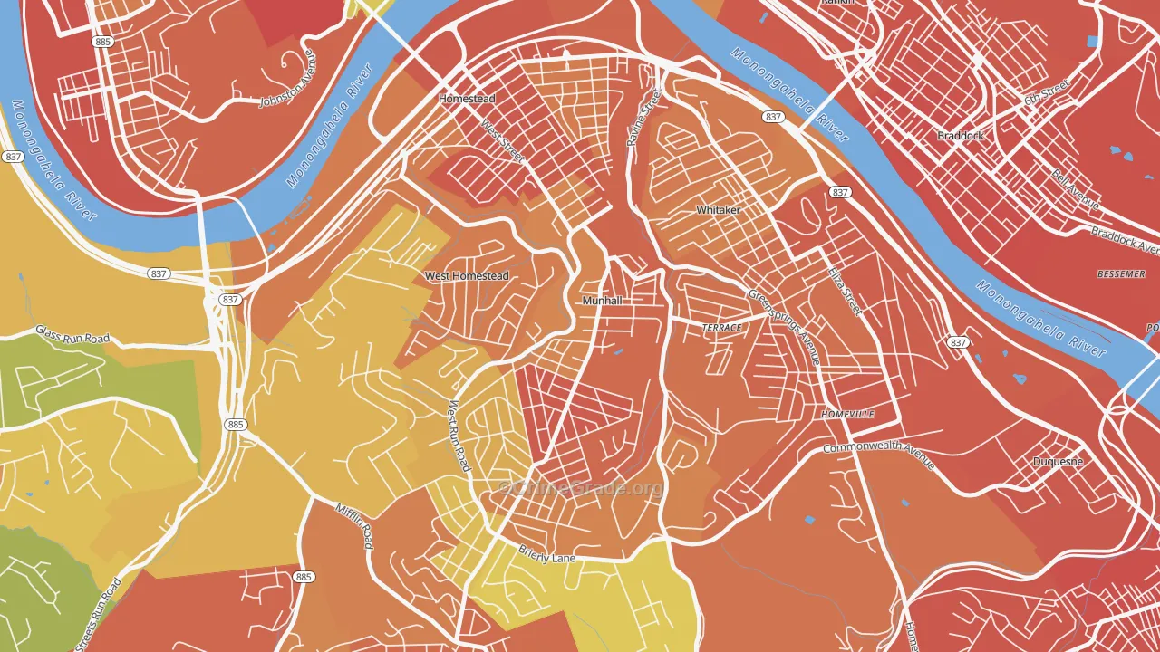 Munhall, PA Map of Assault Rates