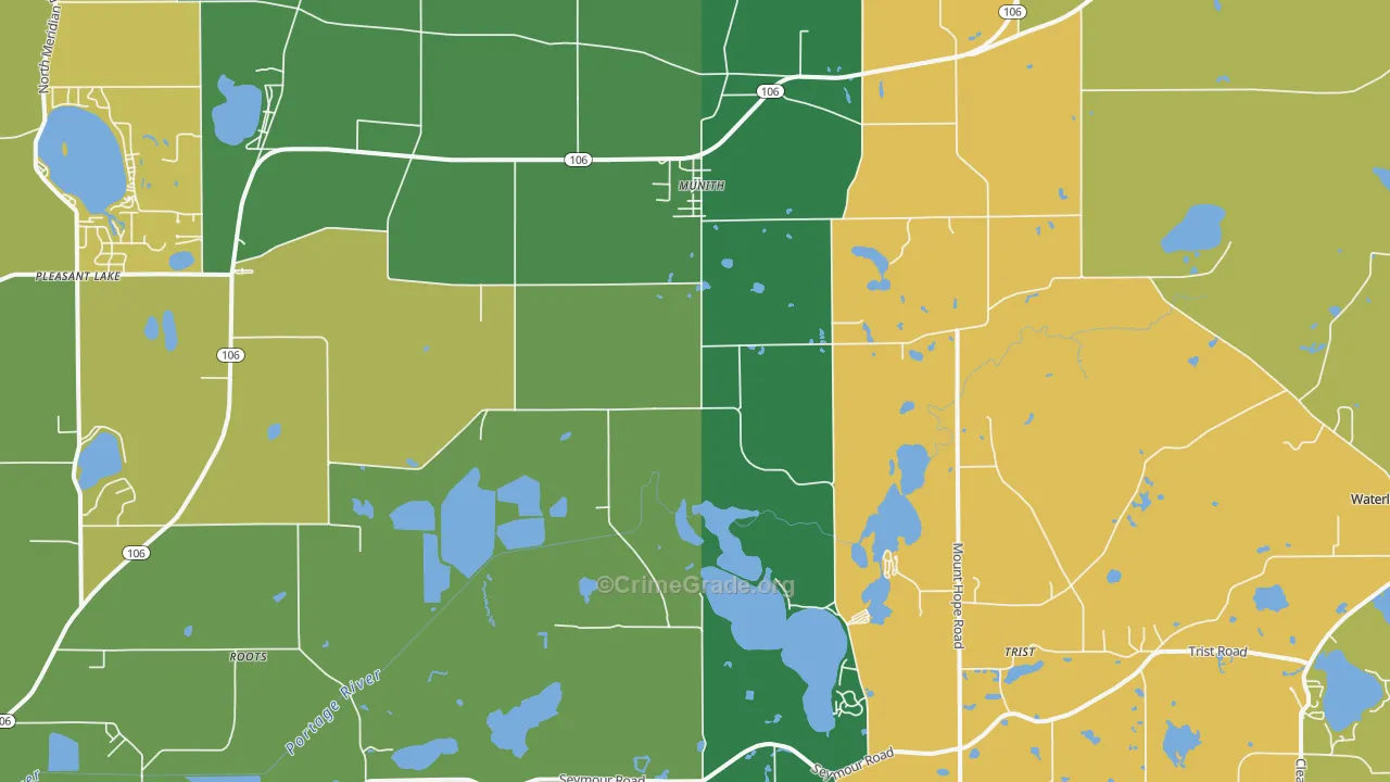 Munith, MI Map of Assault Rates