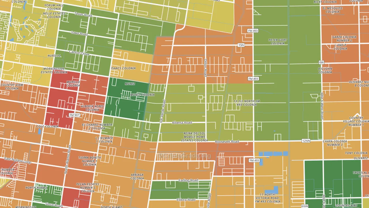 Muniz, TX Map of Assault Rates