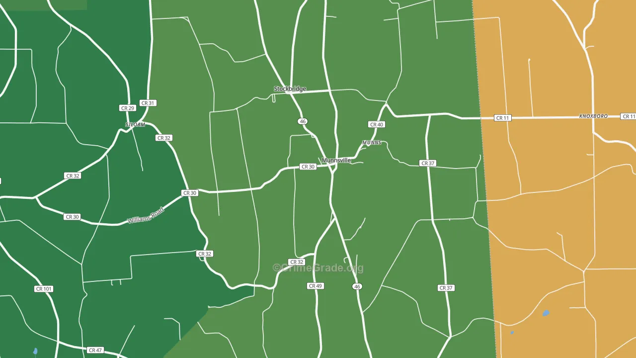 Munnsville, NY Map of Assault Rates