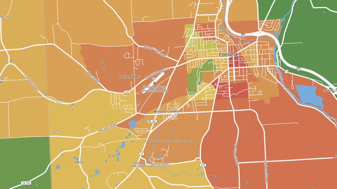 Munsons Corners, NY Map of Assault Rates