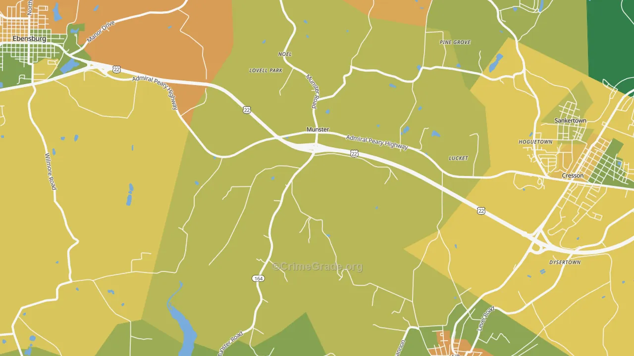 Munster, PA Map of Assault Rates