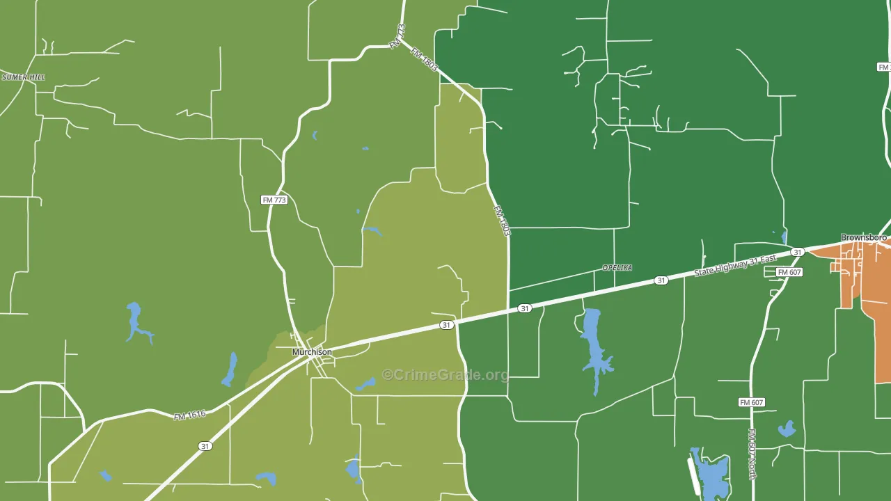 Murchison, TX Map of Assault Rates