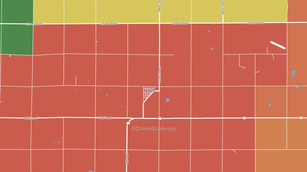 Murdock, NE Map of Assault Rates