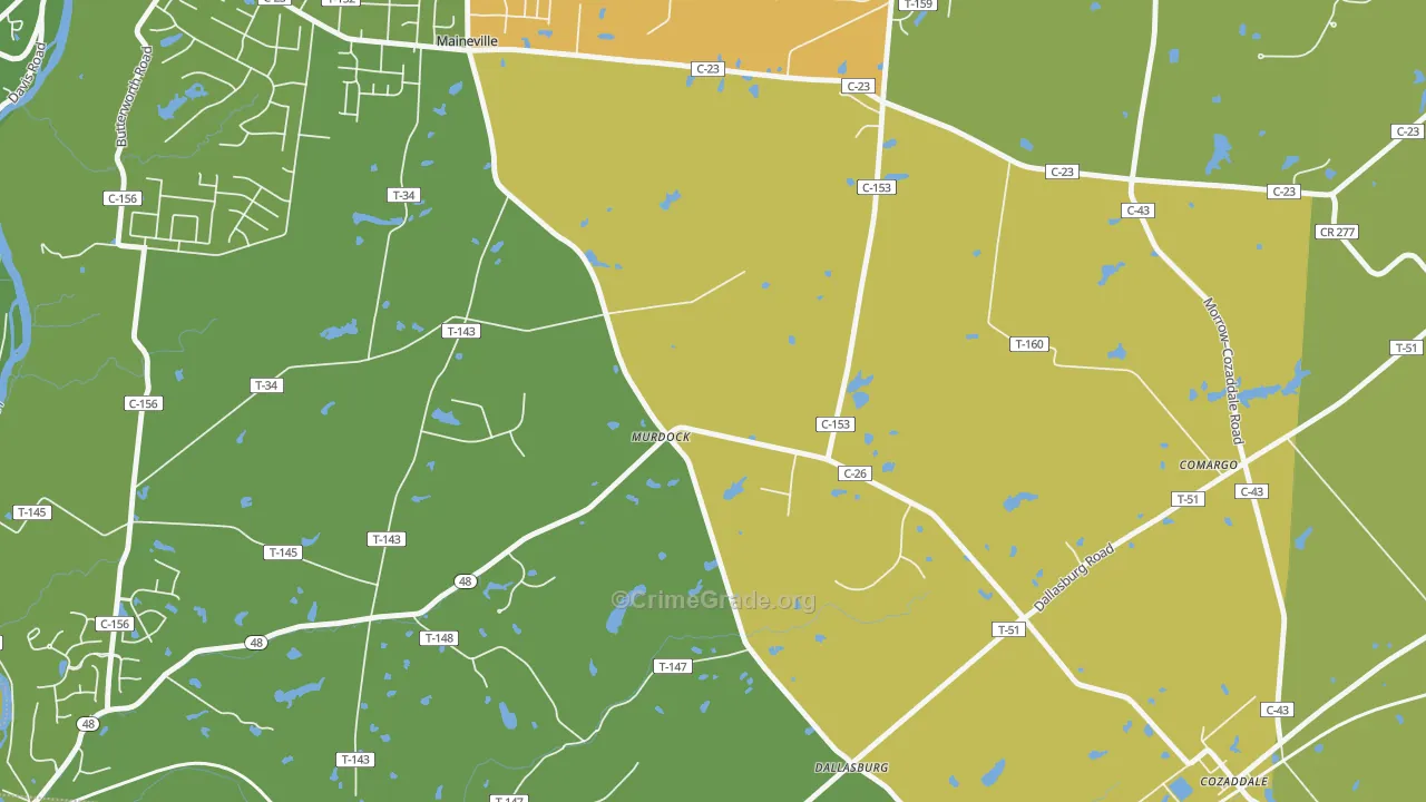 Murdock, OH Map of Assault Rates