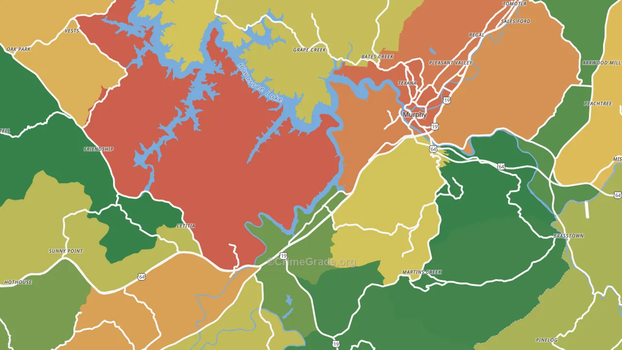 Murphy, NC Map of Assault Rates