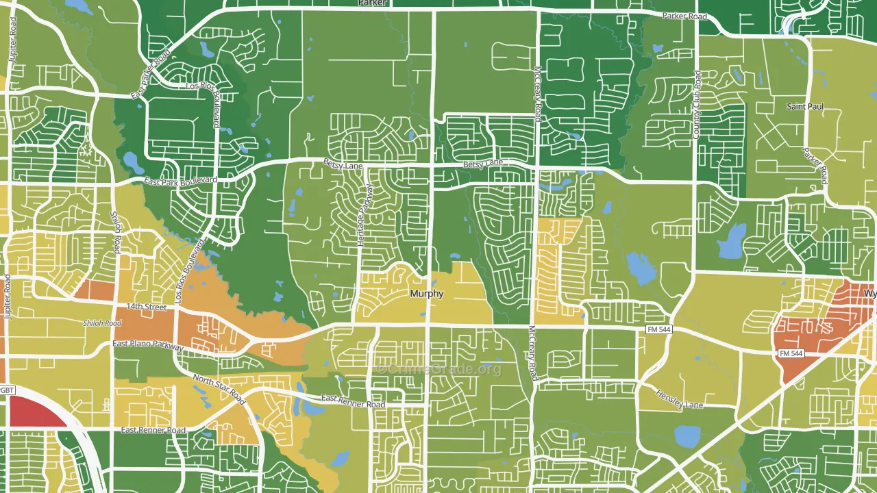 Murphy, TX Map of Assault Rates