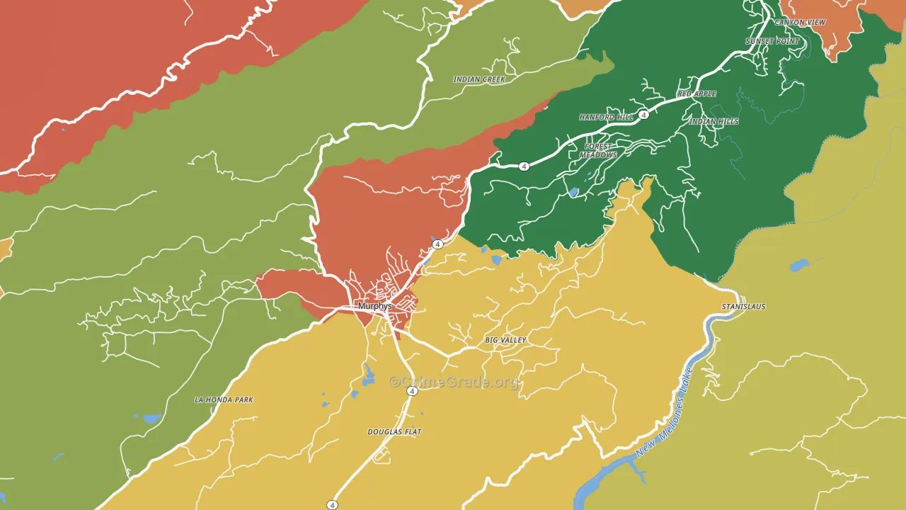 Murphys, CA Map of Assault Rates