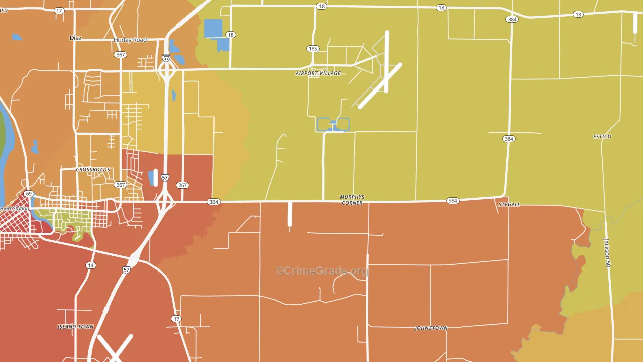 Murphys Corner, AR Map of Assault Rates